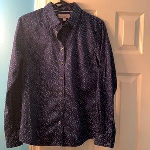 Dark Blue Banana Republic Button-Down Blouse